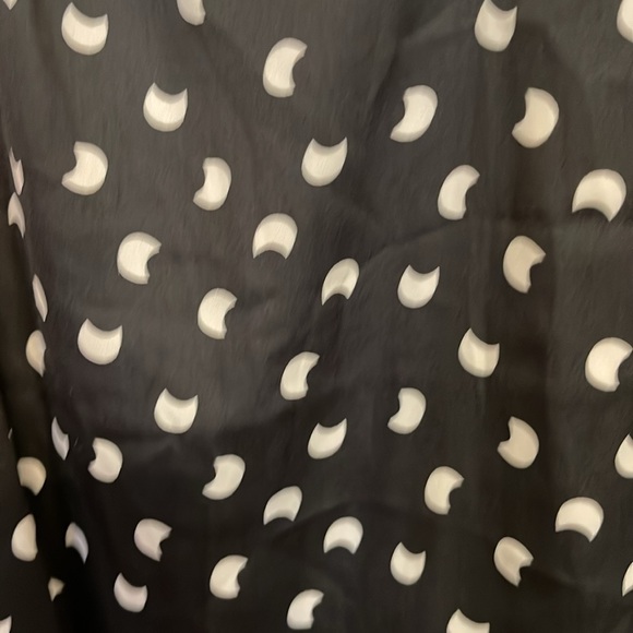 Anthropology, Dolan, black, long, sleeved blouse with white moons, medium - Picture 2 of 16